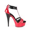 Pleaser - DELIGHT663 Sandaal met enkelband - Rood/Zwart Product image